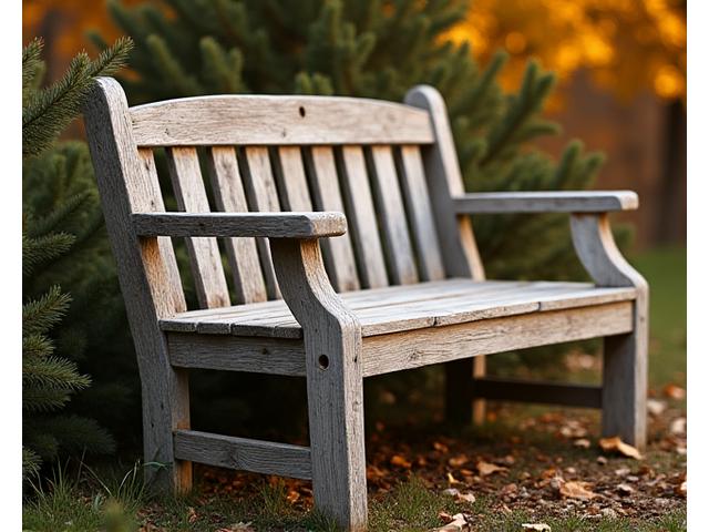 Restaurierte Gartenbank