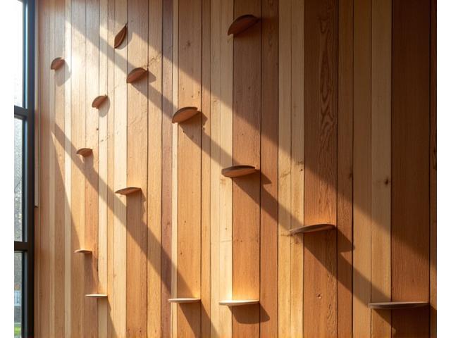 Geometrische Wandkunst aus Holz