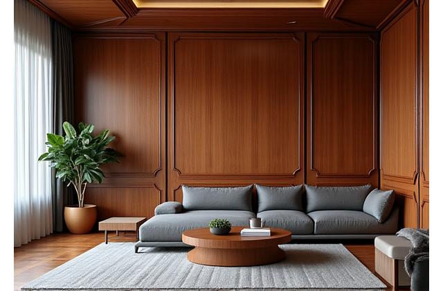 Architektonischer Innenausbau mit Holzverkleidung