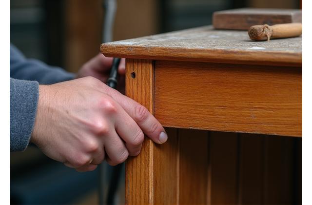 Restaurierung eines antiken Holzschranks